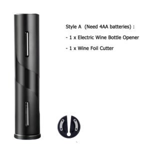 Abridor de Vinho Elétrico Preto