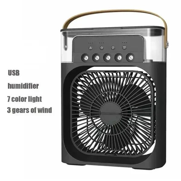 3 em 1: Ventilador, Mini Refrigerador de Ar e Umidificador Preto - Imagem 4