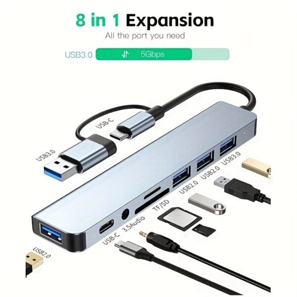 Hub USB C de 8 Portas