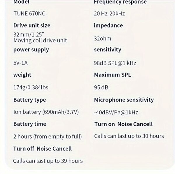Fones de Ouvido Sem Fio JBL TUNE 770NC - Imagem 6