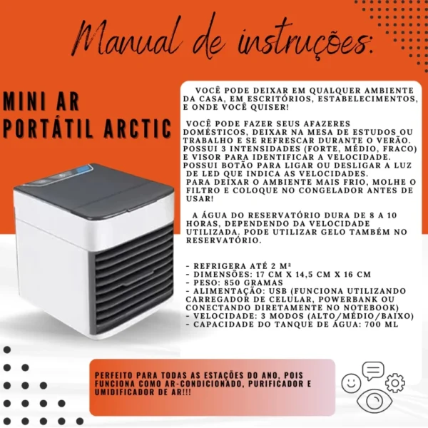Mini Ar Condicionado Cooler Humidificador - Imagem 6